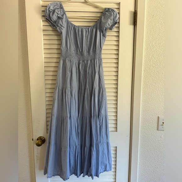 En Saison Blue Smocked Midi Dress - Picture 4 of 6